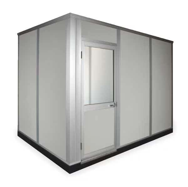 4-Wall Modular In-Plant Office, 8 1/2 ft H, 8 ft W, 8 ft D, Gray
