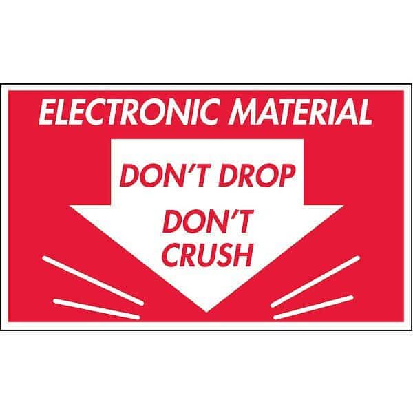 Shipping Labels, Red/White, 3 In. H, PK500