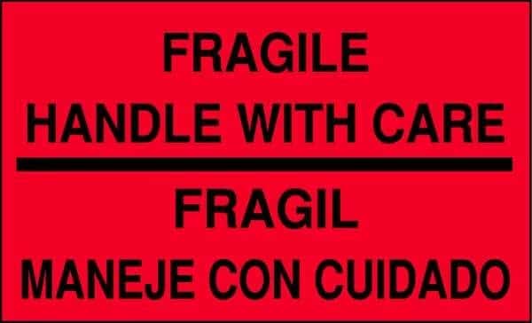 3" x 5" Adhesive Back Bilingual Shipping Labels, Fragile Handle with Care/Fragil Manege Con Cuidado, Pk500