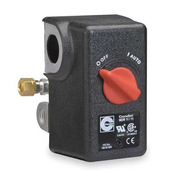 Pressure Switch, (4) Port, 1/4 in FNPT, DPST, 25 to 160 psi, Standard Action