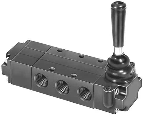 Manual Air Control Valve, 4-Way, 1/4In NPT