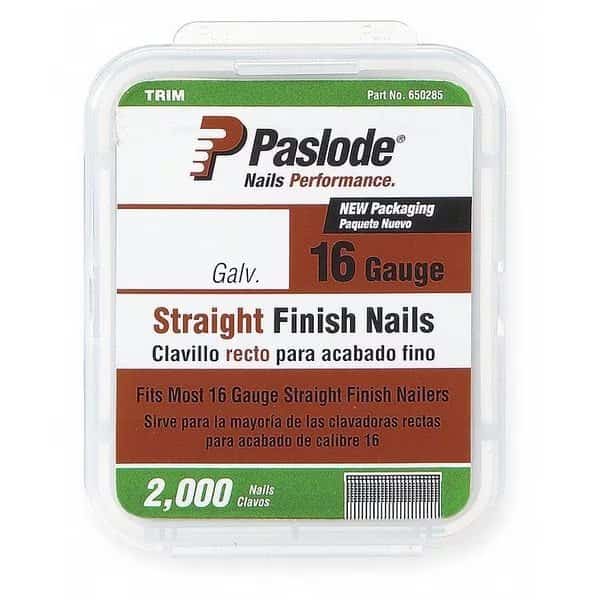 Collated Finishing Nail, 1-1/4 in L, 16 ga, Zinc Galvanized, T-Head Head, Straight, 2000 PK