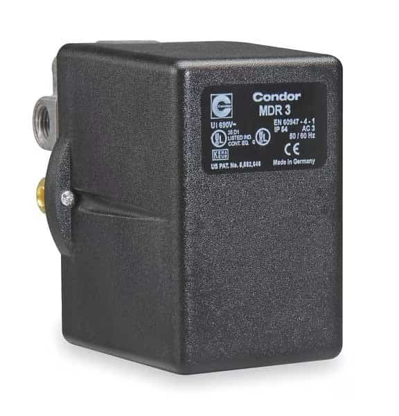 Pressure Switch, (1) 3/8 in FNPT, (3) 1/4 in FNPT, (4) Port, 3PST, 60 to 232 psi