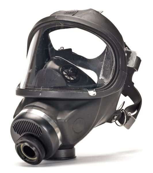 Ultravue Gas Mask, Hycar Rubber, 5 Suspension Points, M Mask Size, 0 Canisters Included, Not Rated