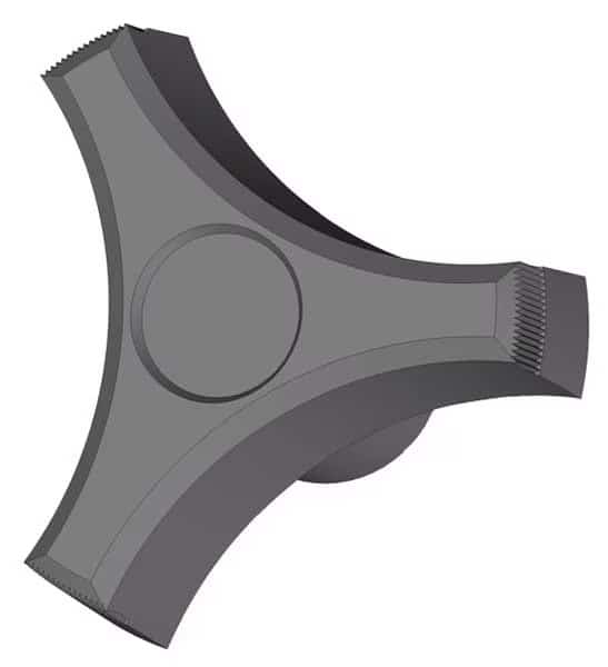 Three Prong Knob, 5/16-18 Thread Size, 1.125"L, Steel