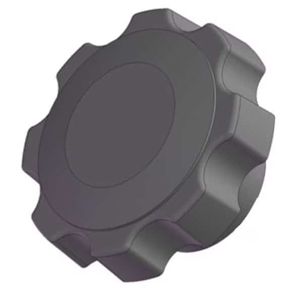 Fluted Knob, 3/8-16 Thread Size, 1.25"L, Blind Tap, Steel