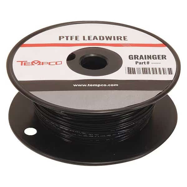 High temp Lead Wire, 18 Ga, Black, TEMPCO, Mfr# LDWR-1063