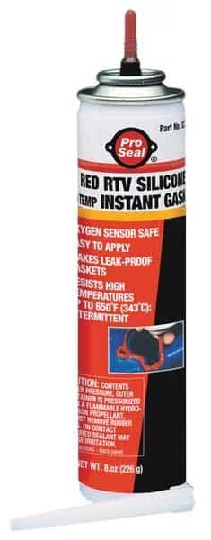 High Temp., Sensor-Safe RTV Silicone Gasket Maker, 8 oz, Red, Temp Range -70 to 650 Degrees F, PRO SEAL, Mfr# 80729