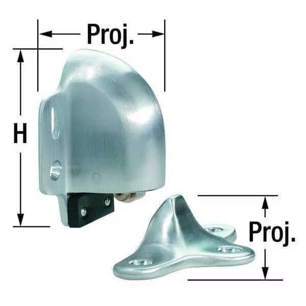 Door Stop, Floor-Mount, Satin Chrome