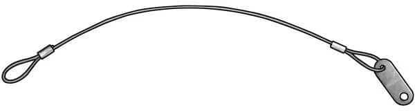 2 Loops and Tab Lanyard, 6 in, 3/64 in Pin Dia., Stainless Steel, Nylon Coated, 5 PK