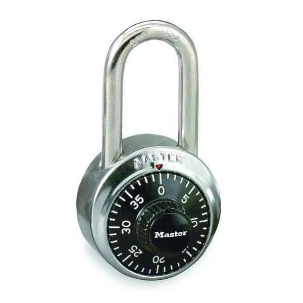 Combination Padlock, Front, Black/Silver