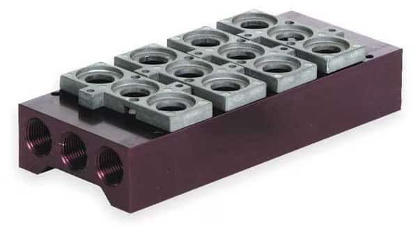 Manifold Block, 4 Stations, 3/8 NPT