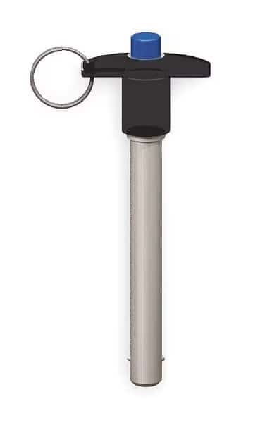 T Handle Lock Pin, 2, 3/8, 2 In Alum