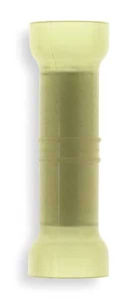 Butt Splice Connector, 4 AWG, Yel, PK15