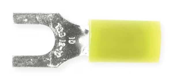 12-10 AWG Nylon Fork Terminal No 10 Stud PK50