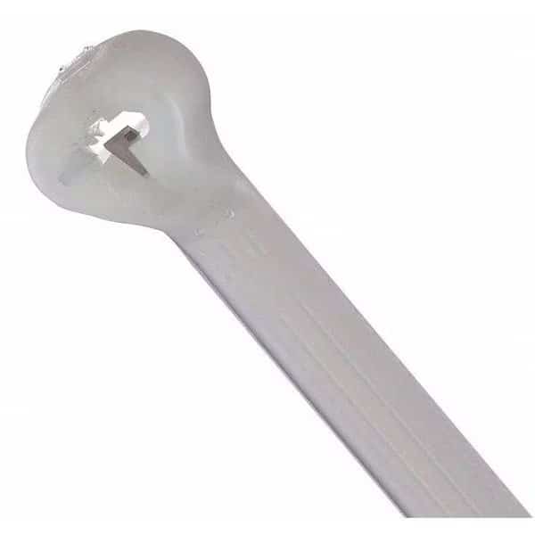 Cable Tie, 11-1/2 in L, 3 in Max Bundle Dia., Natural, Nylon 6/6, 50 lb Strength, 100 PK