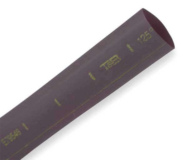 Heat Shrink Tube, Thin Wall, 2:1 I.D. Shrink Ratio, 0.5 in I.D. Before Shrinking, Black, 6 in