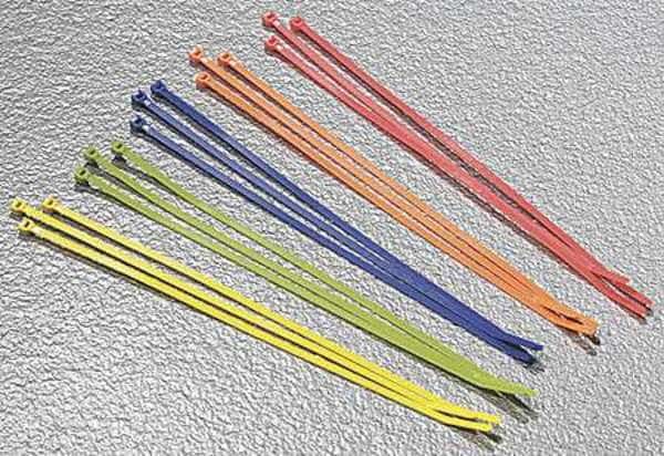 8" L Assorted Color Cable Tie Kit PK 100, TY-RAP, Mfr# 81900