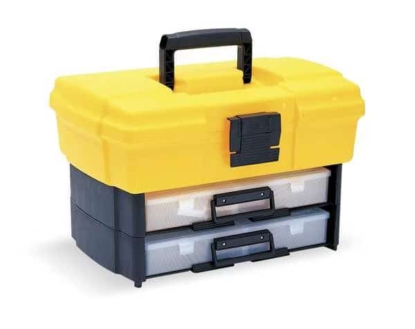 Polypropylene, Yellow Portable Tool Box, FLAMBEAU, Mfr# 6730HB