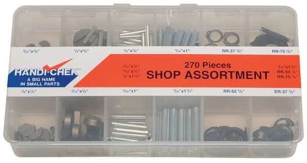 Combination w/ Woodruff Keys, Spring Pins, External Retaining Rings, And E-Rings -, -