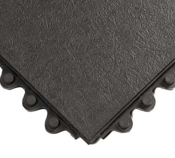 Interlocking Antifatigue Mat Tile, 5/8 in Thickness, Nitrile Rubber, Black