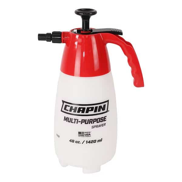 1/2 gal Handheld Sprayer, Polyethylene, 3 in L Wand, 25 ft Spray, 40 psi, Adjustable Cone Nozzle