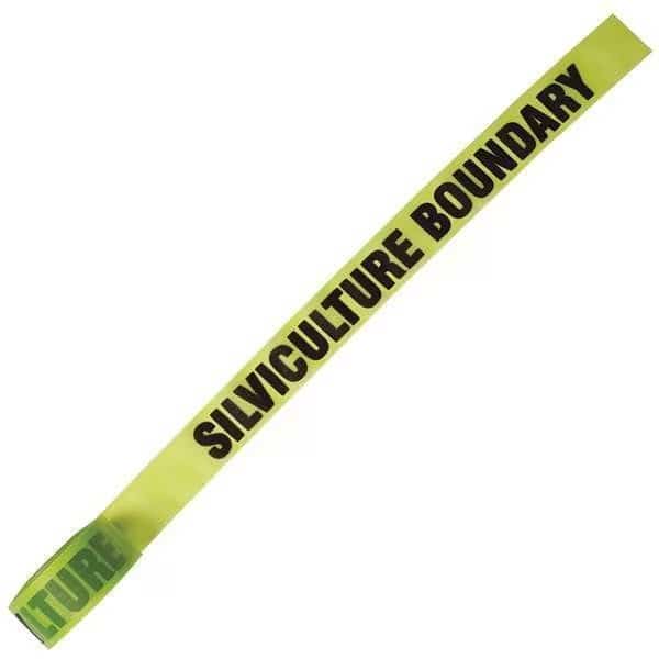 Flagging Tape, Silviculture Boundary, Fluorescent Green, 1 1/2 in Wide x 150 ft Length, Vinyl