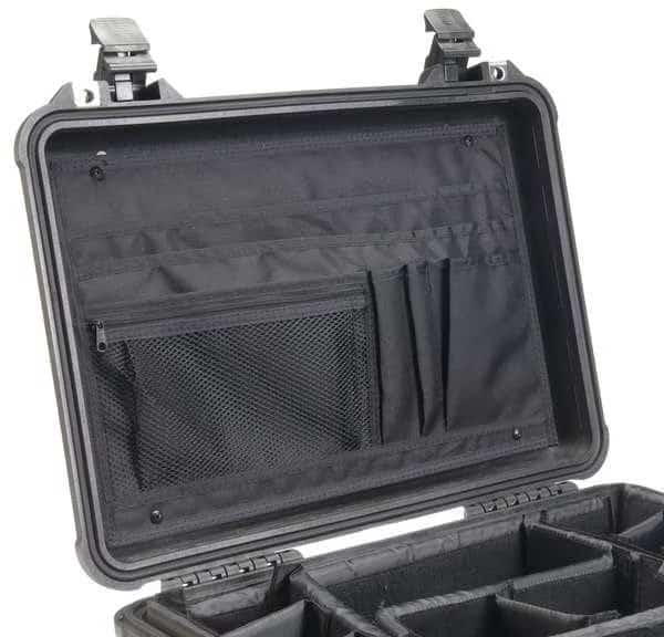 Black Ballistic Nylon Lid Organizer, 20 in W, 11" H, PELICAN, Mfr# 1500-509-000