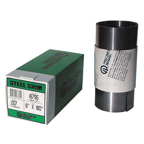 Shim Stock, Roll, Cold Low Steel, 0.0015 In