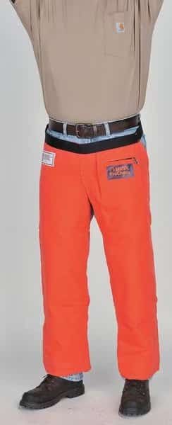 Chainsaw Chaps, Orange, Nylon, 39 in Length
