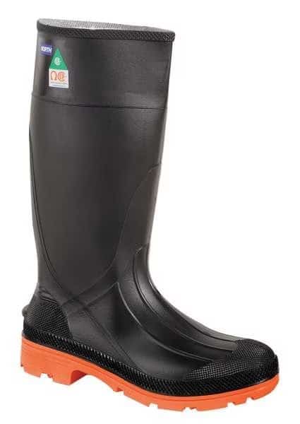 Men's Servus Rubber Boot, Steel Toe, 14" Height, Black, 13