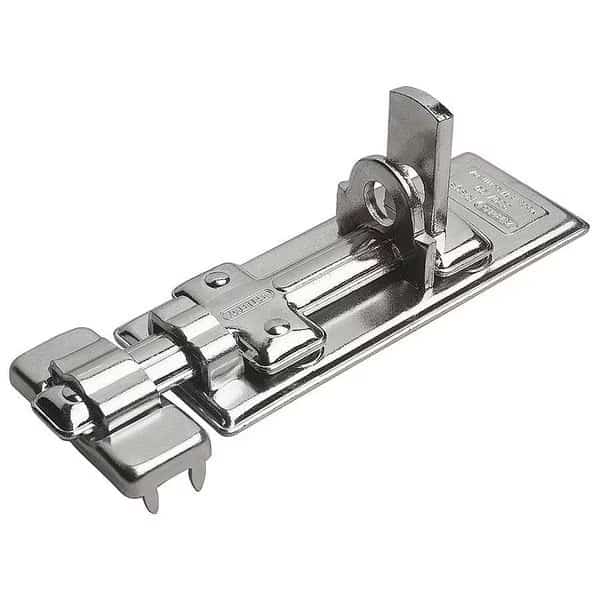 Slide Bolt Hasp, Fixed, Hardened Steel