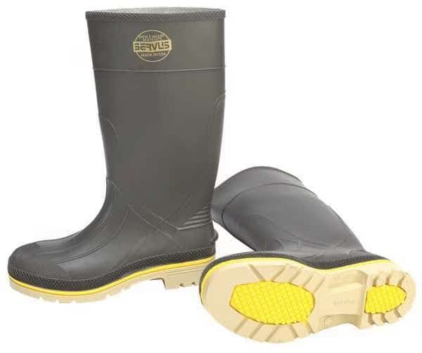 Men's Rubber Boot, 12 Steel Toe, 15" H, Gray, 75105