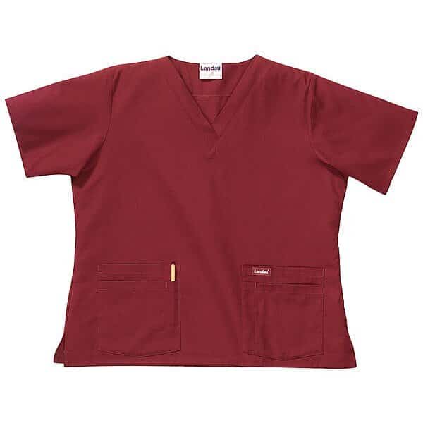 Scrub Shirt, M, Wine, Womens, LANDAU, Mfr# 8219RWPMED