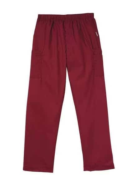 Scrub Cargo Pants, L, Wine, Mens