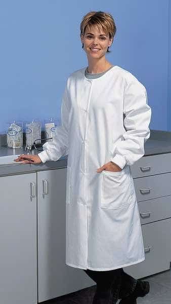 Lab Coat, Cotton Poplin/Polyester, 2 Pockets, Snaps