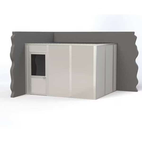 2-Wall Modular In-Plant Office, 8 ft H, 12 ft W, 10 ft D, Gray