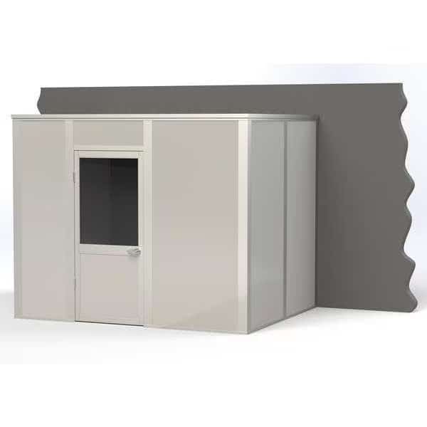 3-Wall Modular In-Plant Office, 8 ft H, 10 ft W, 8 ft D, Gray