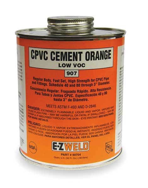 CPVC Cement, 32 Oz, Orange, Ez Weld, Mfr#: 20704
