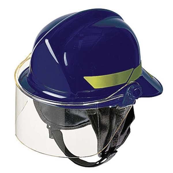 Fire Helmet, Thermoplastic, 4 pt Ratchet, Blue, Fits Hat Size 6-1/2 to 8 , Modern