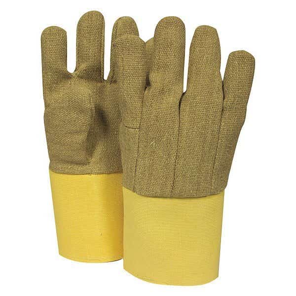Heat Resistant Gloves, Tan, PBI/Kevlar, PR, NATIONAL SAFETY APPAREL, Mfr# G64PBVB07214