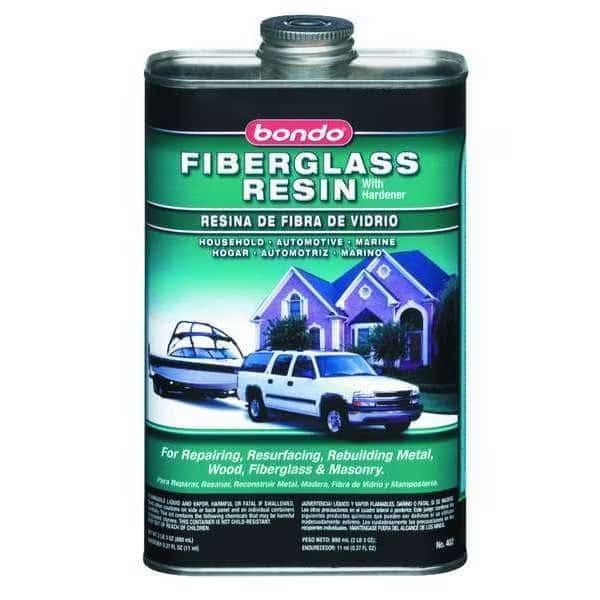 Fiberglass Resin, 1 qt, Can, Light Straw