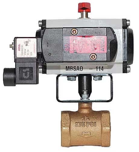 Butterfly Valve, Spring Return, Brnz, 1 In.