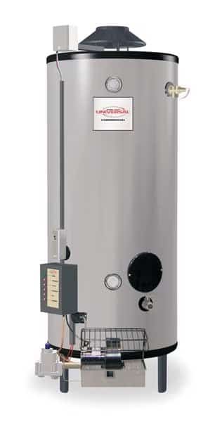 Natural Gas Commercial Gas Water Heater, 91 gal, 120V AC, 199,900 BtuH