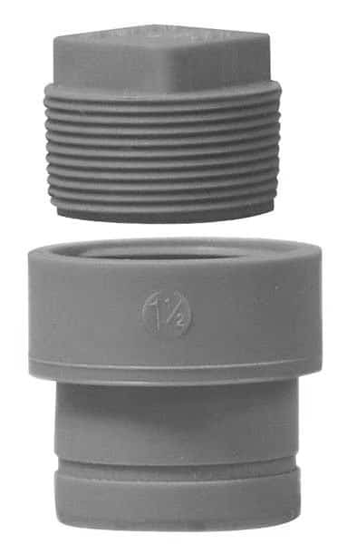 Cleanout Adapter, Polypropylene, 4", Schedule 80, 80 psi Max Pressure