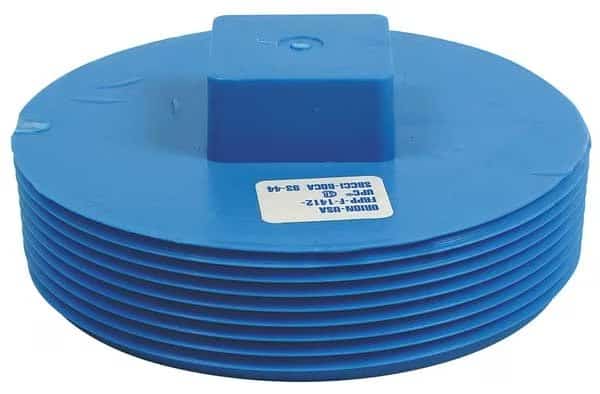 Cleanout Plug, Polypropylene, 3", Schedule 40, 80 psi Max Pressure