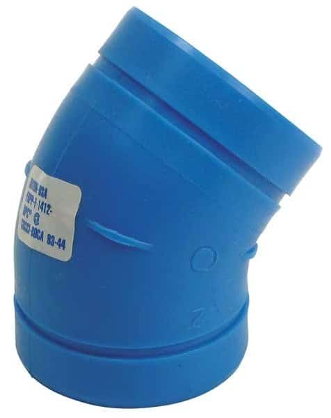 45 Degree Elbow, Polypropylene, 2", Schedule 40, 80 psi Max Pressure