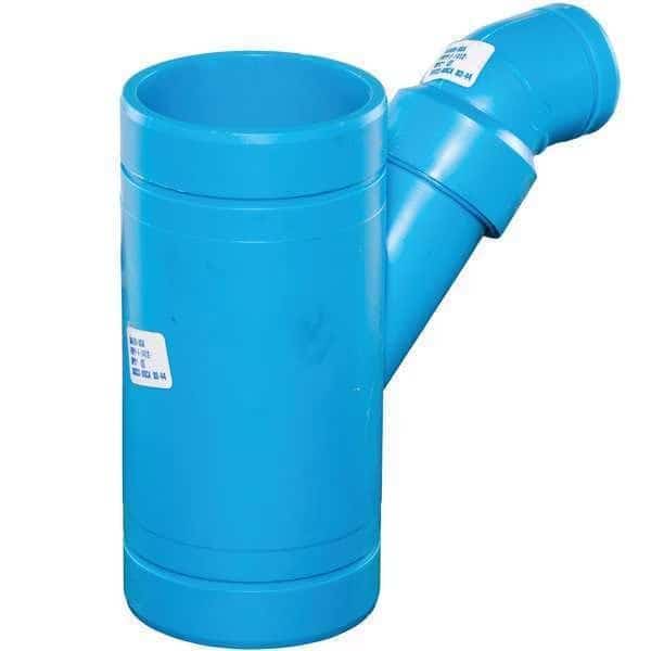 Reducing Long Turn Wye, Polypropylene, 3" x 3" x 2", Schedule 40, 80 psi Max Pressure