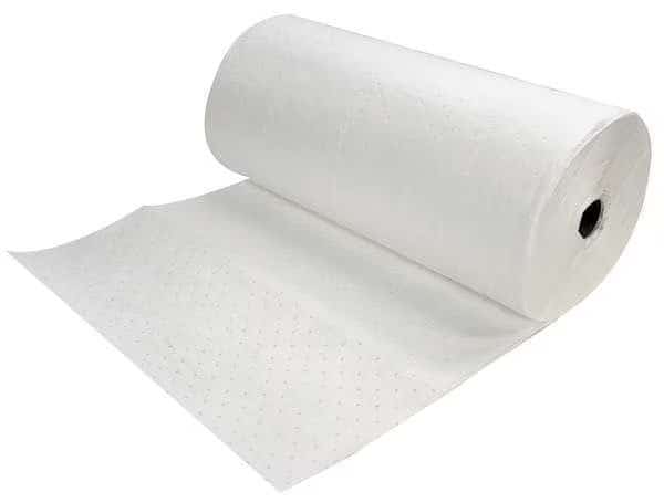 Sorbent Roll, 64 gal, 32 in x 150 ft, Oil, White, Polypropylene