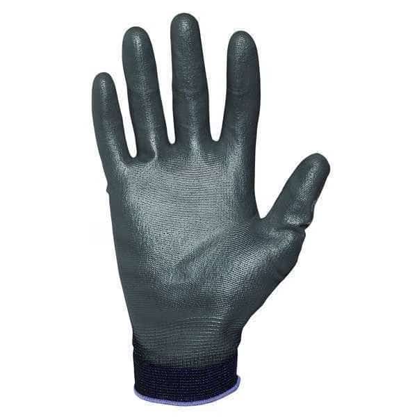Coated Gloves, Polyurethane, Smooth, Palm, 3 Abrasion Level, Black, L (8) 1 PR